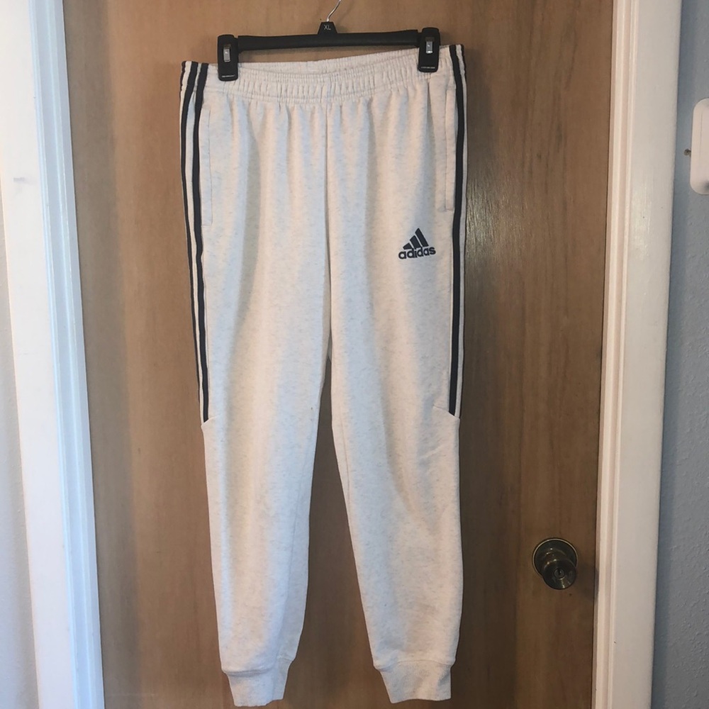 Adidas Sweatpants Athletic Joggers Iconic Logo / Stripes Medium